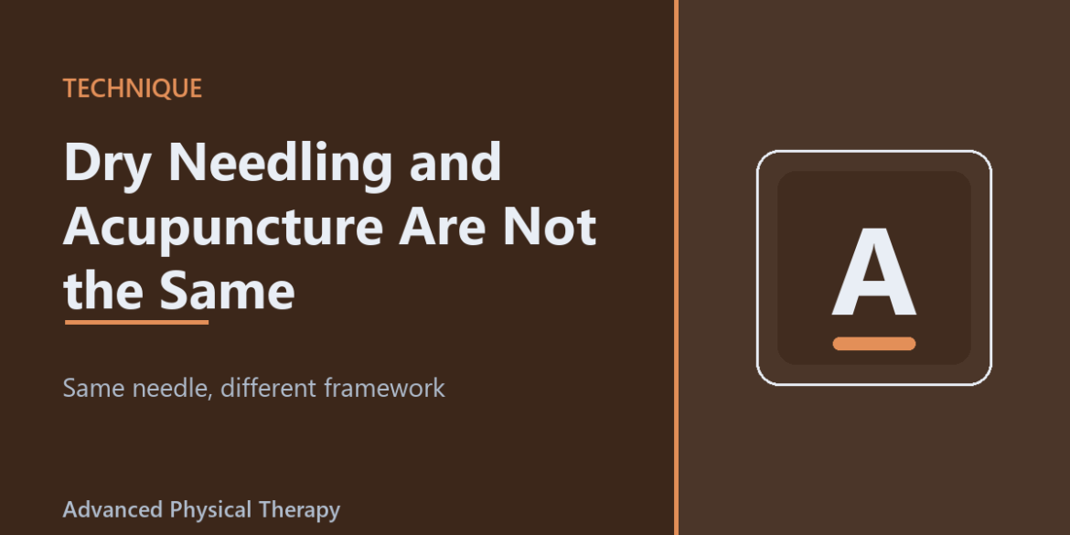 Dry Needling and Acupuncture Are Not the Same